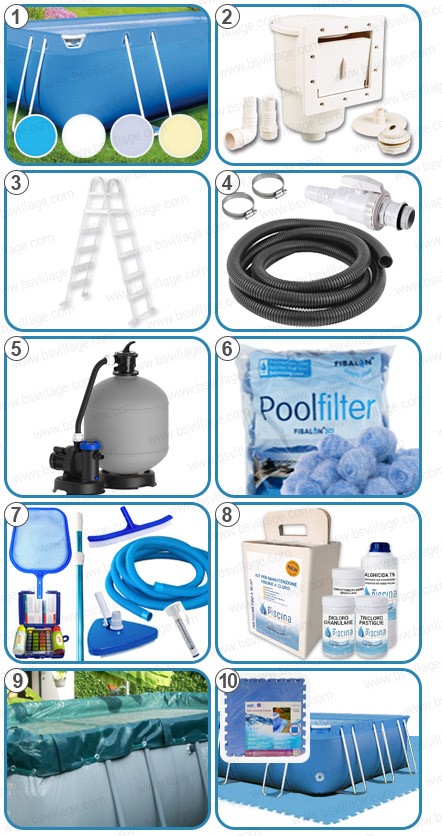 Piscina fuori terra ITALIKA Soft rettangolare - KIT PLUS