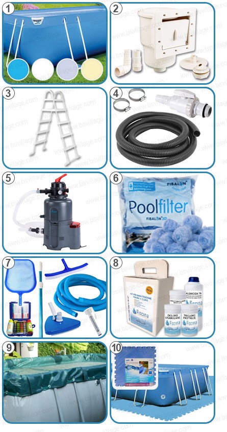 Piscina fuori terra ITALIKA Soft rettangolare - KIT PLUS