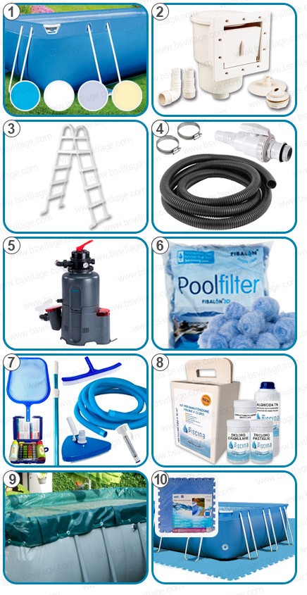 Piscina fuori terra ITALIKA Soft rettangolare - KIT PLUS