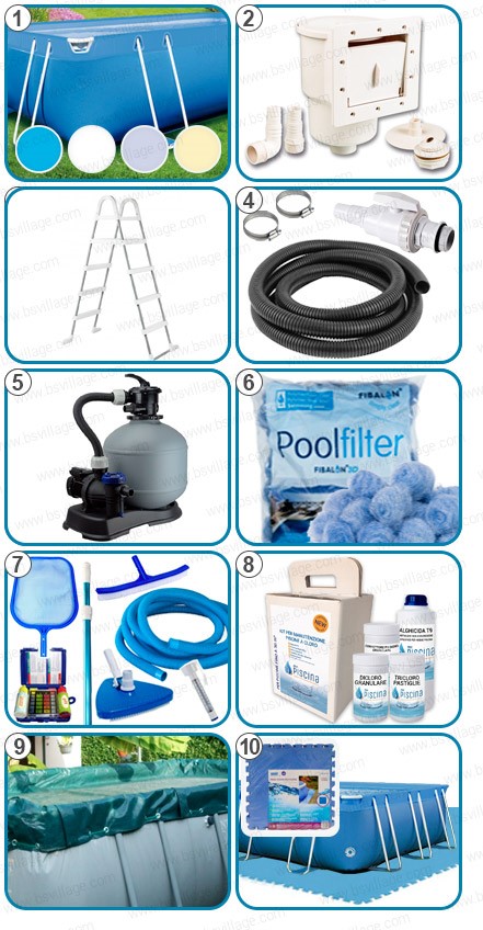 Piscina fuori terra ITALIKA Soft rettangolare - KIT PLUS