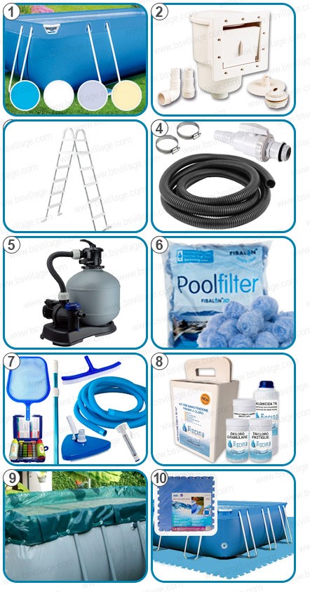 Piscina fuori terra ITALIKA Soft rettangolare - KIT PLUS