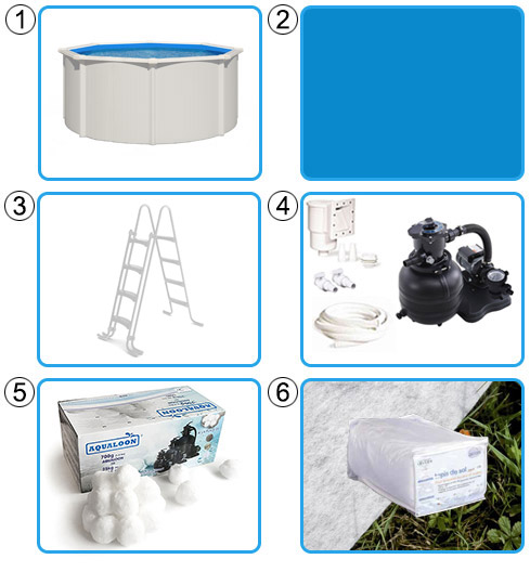 Piscina fuori terra STEEL WHITE colore bianco, KIT BASE