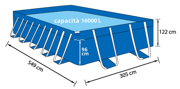 Piscina fuori terra Jilong rettangolare grey