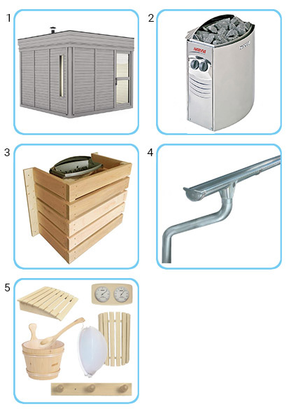 Sauna finlandese da esterno ARES5 KIT PRO CON RISCALDATORE ELETTRICO
