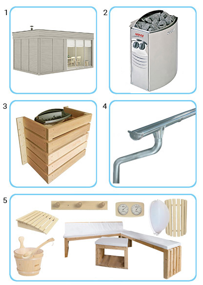 Sauna finlandese da esterno ARES5S KIT PRO CON RISCALDATORE ELETTRICO