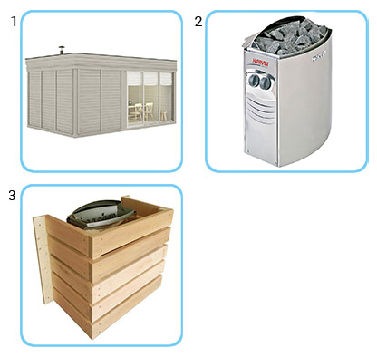 Sauna finlandese da esterno ARES5S KIT STANDARD CON RISCALDATORE ELETTRICO