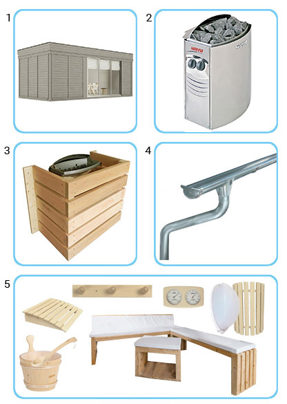 Sauna finlandese da esterno ARES6 KIT PRO CON RISCALDATORE ELETTRICO