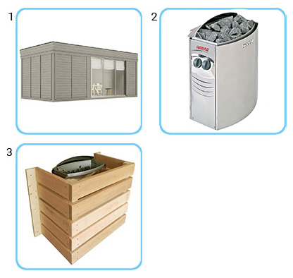 Sauna finlandese da esterno ARES6 KIT STANDARD CON RISCALDATORE ELETTRICO