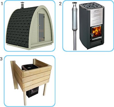 Sauna finlandese da esterno SANDER KIT STANDARD CON STUFA A LEGNA