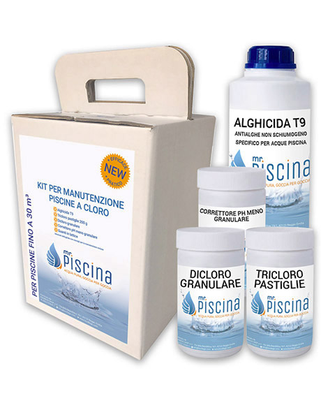 Kit mantenimento a cloro per piscine fino a 30 mÂ³