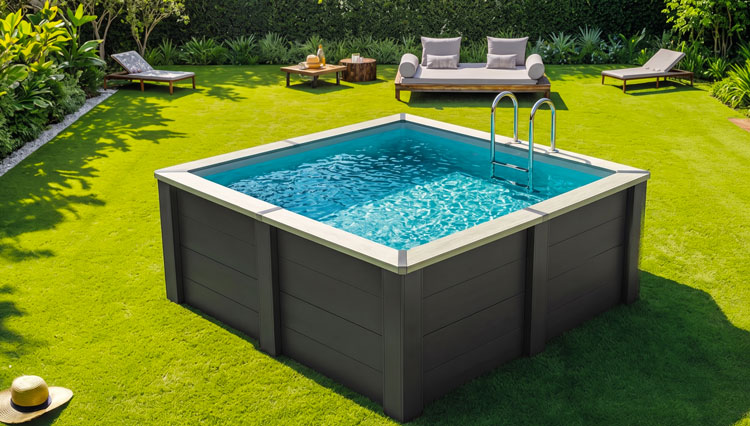 Piscina in legno composito WPC WOOD CONNECT 3,15 x 3,15 x h 0,96 m