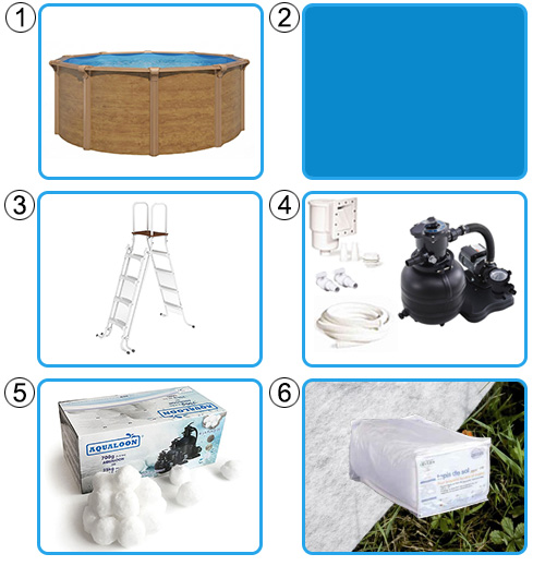 Piscina fuori terra effetto legno STEELWOOD KIT BASE