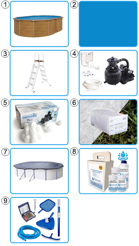 Piscina fuori terra effetto legno OSMOSE KIT PRO