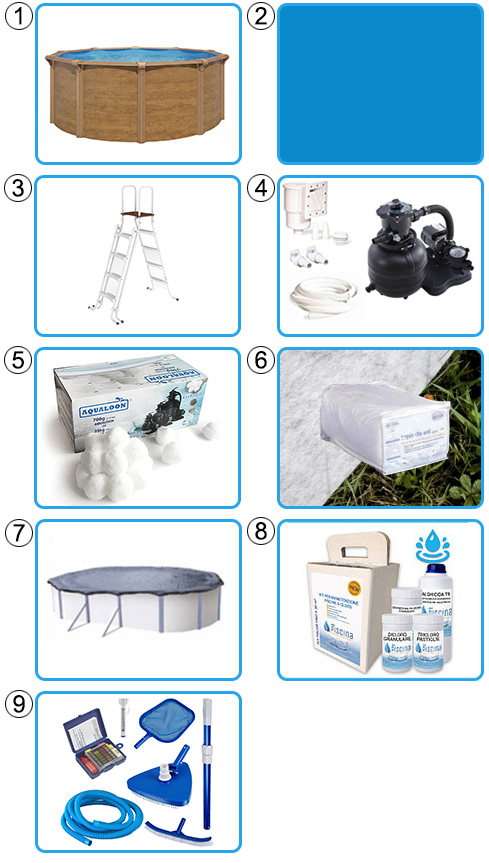 Piscina fuori terra effetto legno STEELWOOD KIT PRO