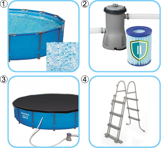 Piscina fuori terra Bestway STEEL PRO MAX 4,27 KIT base