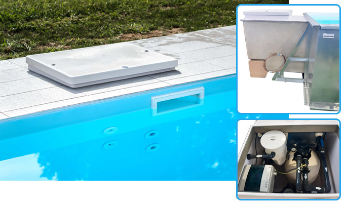 Pannello filtrante con locale tecnico preassemblato per piscina ITALIKA Steel EASY