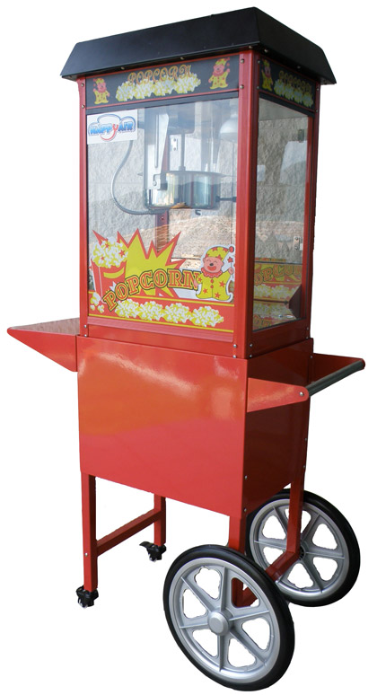 macchina per pop corn con carrello happy air