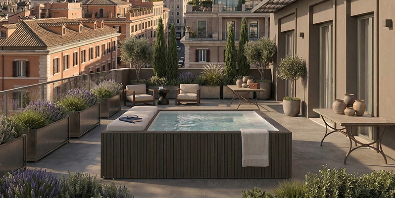 Esempio di installazione Minipiscina INCANTO senza salotto