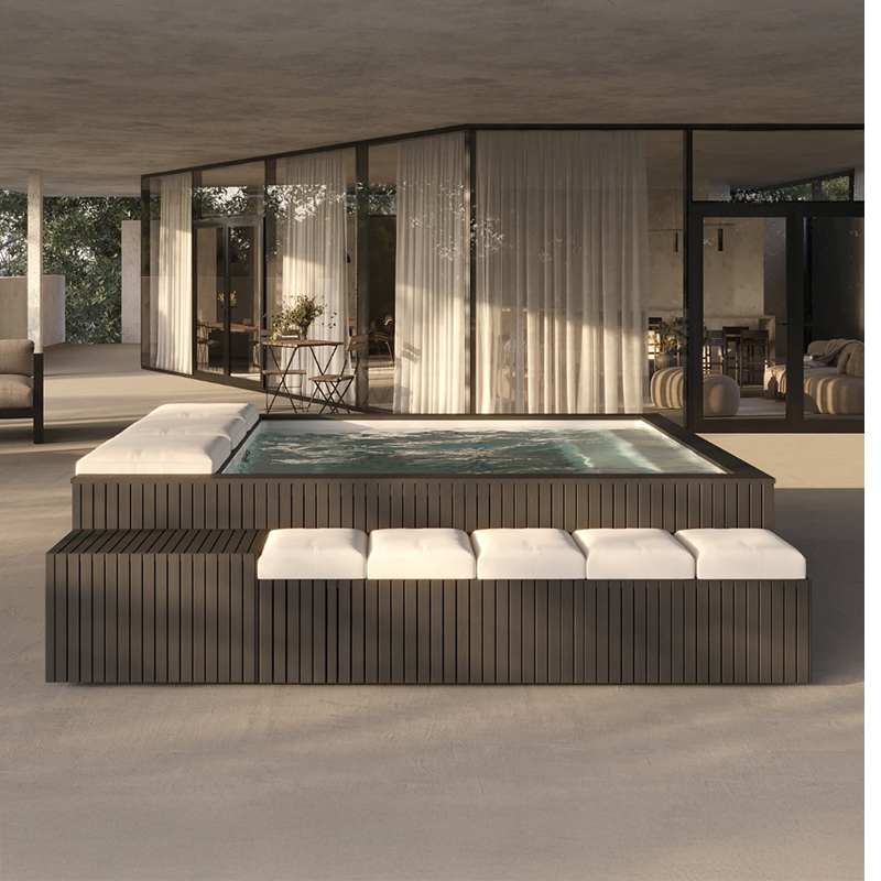 Minipiscina INCANTO SPA con salotto componibile