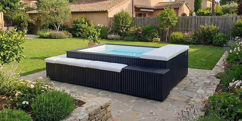 Esempio di installazione Minipiscina INCANTO con salotto Esempio di installazione Minipiscina INCANTO con salotto