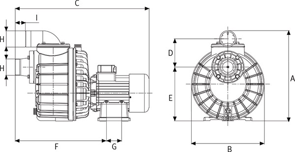 Schema Pompa autoadescante per nuoto controcorrente NADORSELF 400 Espa - 4 HP, Raccordi 6,35 cm