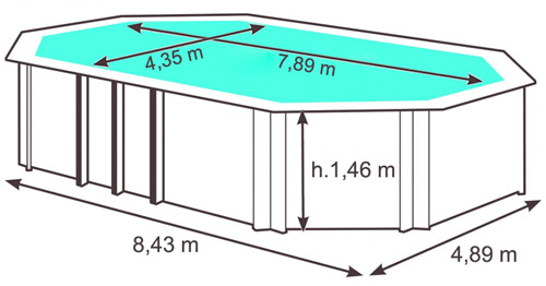 Dimensioni Piscina in legno NaturalWood BWT WEVA +840