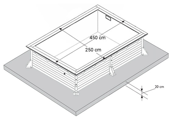 Piscina in legno NorthWood 450 - 4,50 x 2,50 h.1,26 m