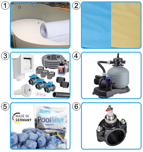 Piscina interrata OLIVIA 623 - 6,23 x 3,60 x h 1,50 m KIT EASY