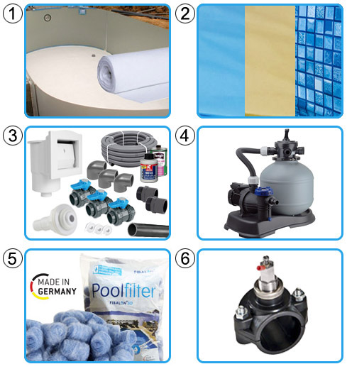 Piscina interrata OLIVIA 600 - 6,00 x 3,20 x h 1,20 m KIT EASY