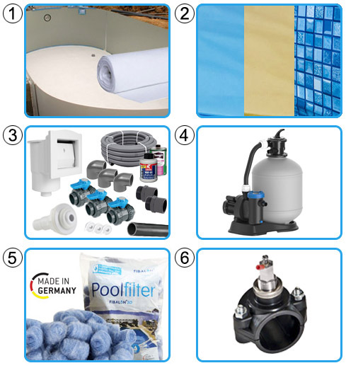 Piscina interrata OLIVIA 800 - 8,00 x 4,16 x h 1,50 m KIT EASY