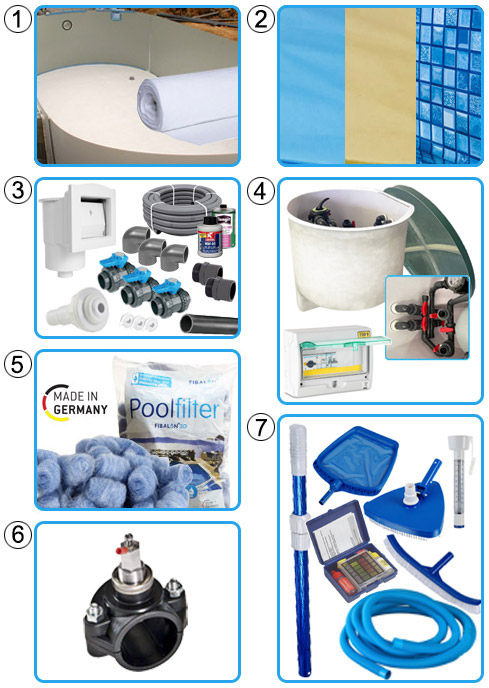 Piscina interrata OLIVIA 600 - 6,00 x 3,20 x h 1,20 m KIT PRO