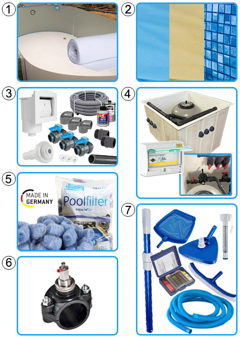 Piscina interrata OLIVIA 800 - 8,00 x 4,16 x h 1,50 m KIT PRO