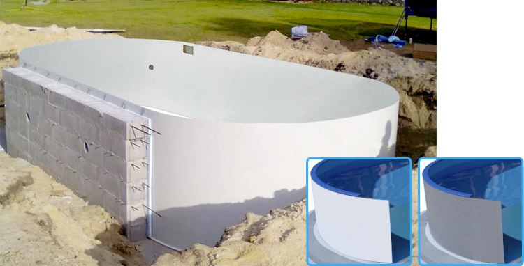 Piscina interrata in lamiera d'acciaio