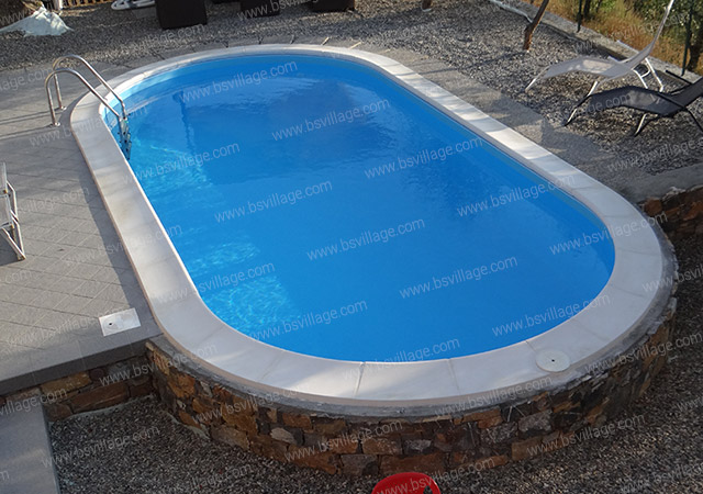 Esempio installazione piscina interrata in lamiera d'acciaio OLIVIA