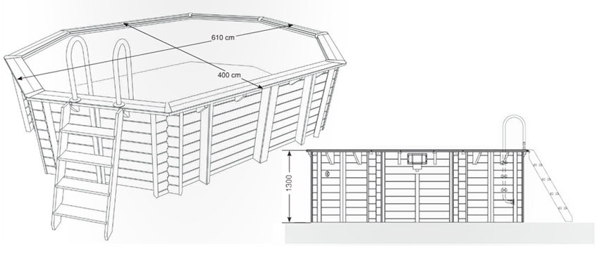 dimensioni Piscina in legno Northwood 610