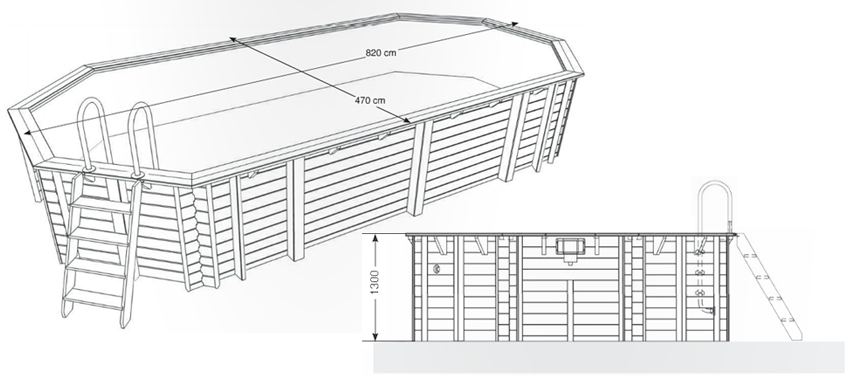 dimensioni Piscina in legno Northwood 860