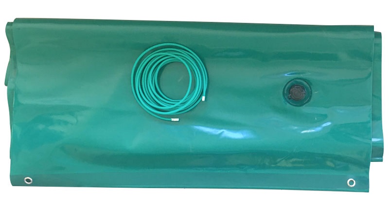 airtube in pvc verde per copertura piscina