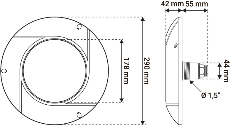 Proiettore led piatto piscina dimensioni