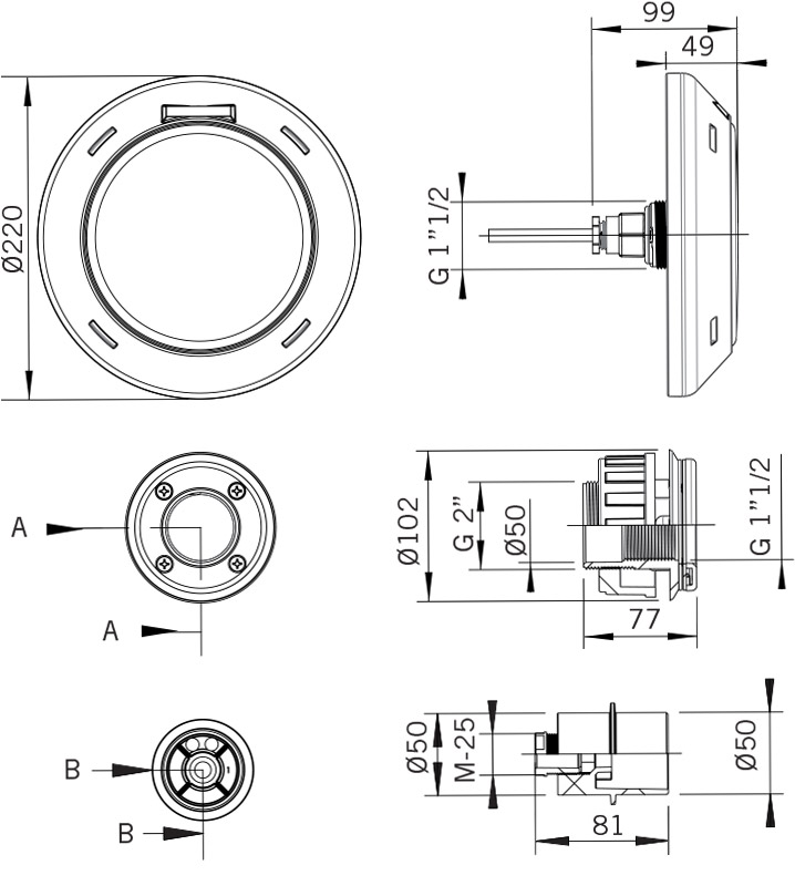 Lampada a led dimensioni