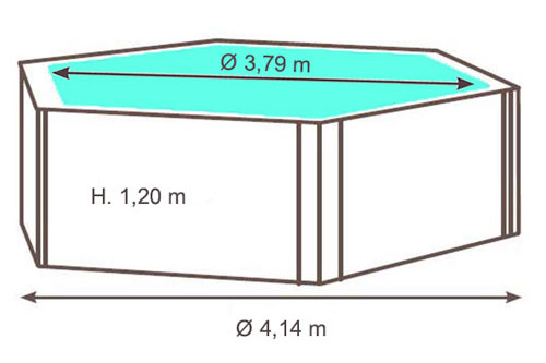 Dimensioni Piscina in legno EcoWood BWT TROPIC 414