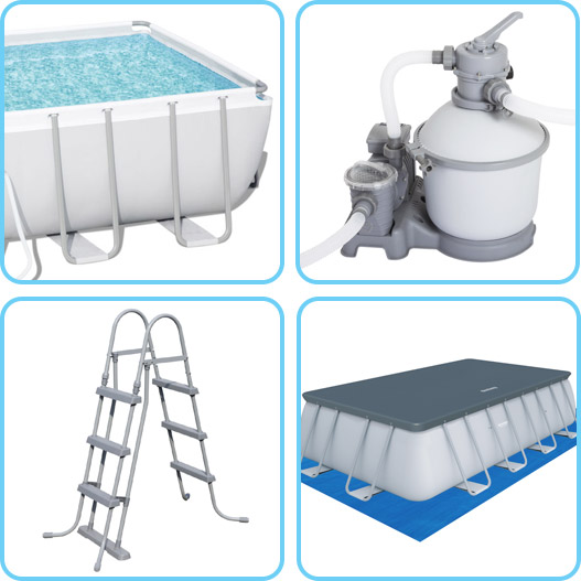 Piscina fuori terra Bestway STEEL FRAME Rotonda accessori piscina