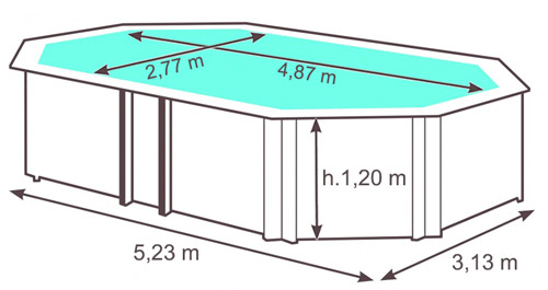 Dimensioni Piscina in legno EcoWood BWT TROPIC +540