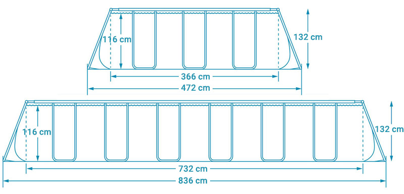 Piscina metal frame - Dimensioni