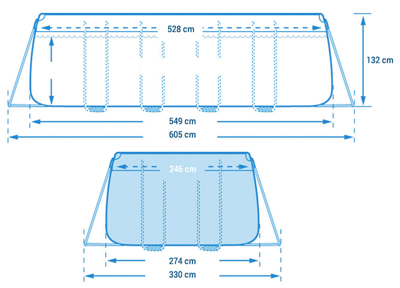 Piscina Ultra XTR Frame rettangolare dimensioni