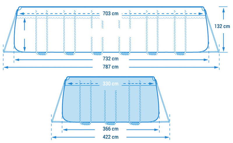 Piscina Ultra XTR Frame rettangolare dimensioni