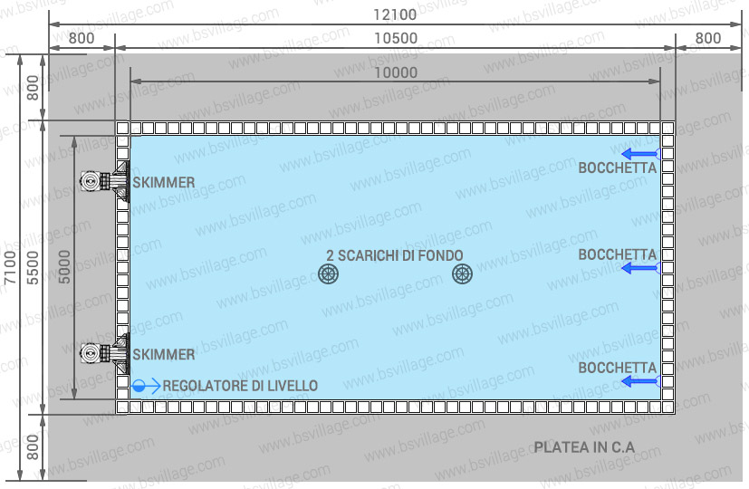 Piscina interrata Italika BLOK in casseri di polistirolo
