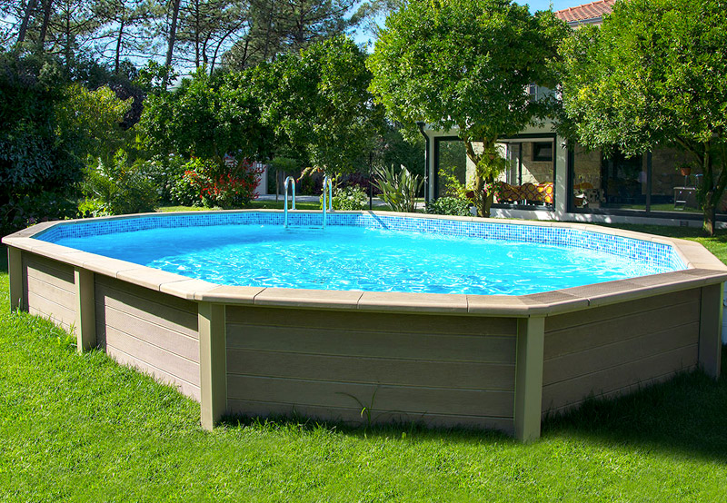 Piscina fuori terra decagono allungato Naturalis 7,75 x 4,72 x h 1,40 m