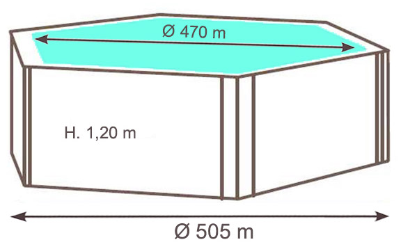 Dimensioni Piscina in legno EcoWood BWT TROPIC 505