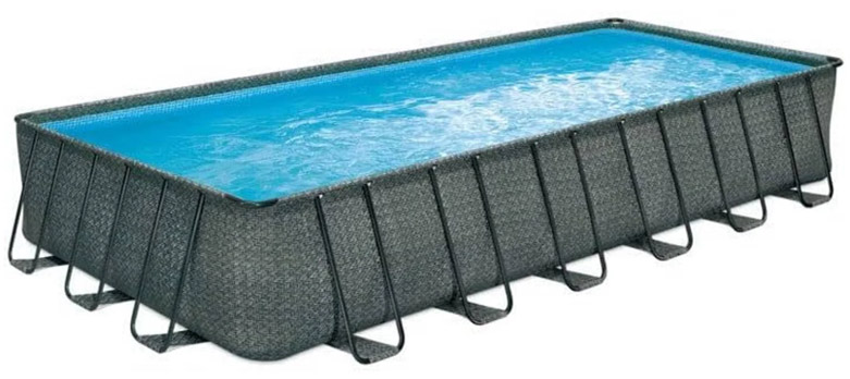 Piscina Fuori Terra ELITE METAL FRAME Rattan rettangolare