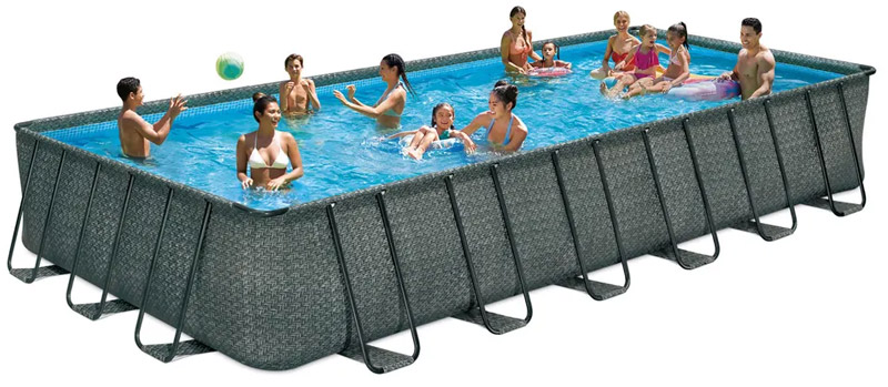 Piscina Fuori Terra ELITE METAL FRAME Rattan rettangolare